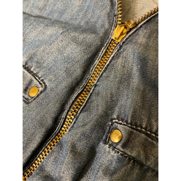 Guess Women's Size Medium Lightweight Denim Tank Sleeveless Dress Zipper Blue‎ - Picture 5 of 9